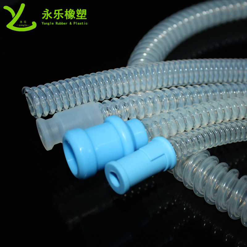呼吸機(jī)硅膠波紋管，透明硅膠波紋管，擠出波紋硅膠管