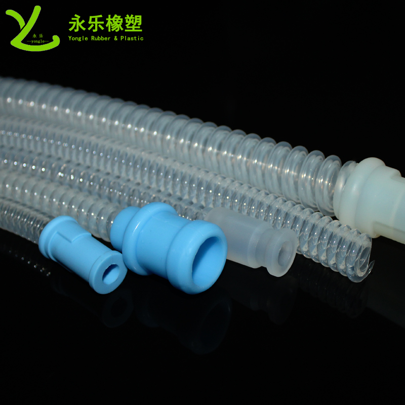 呼吸機(jī)硅膠波紋管，透明硅膠波紋管，擠出波紋硅膠管
